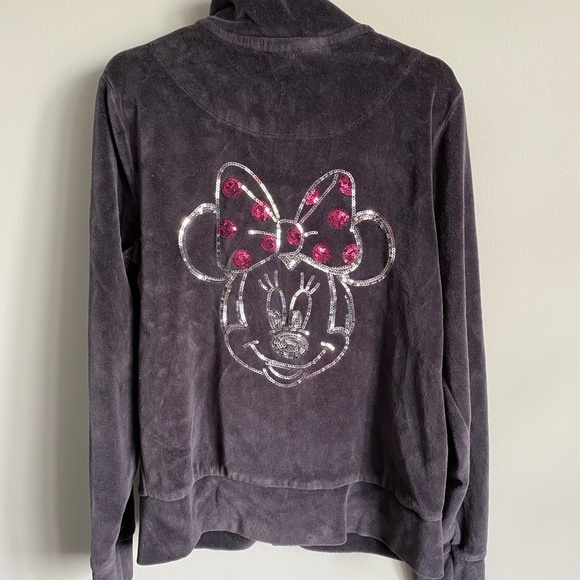 Zara Kids Disney Minnie Mouse‎ Velour Zip Up Mock Neck Jacket Size 9-10 - Picture 4 of 10